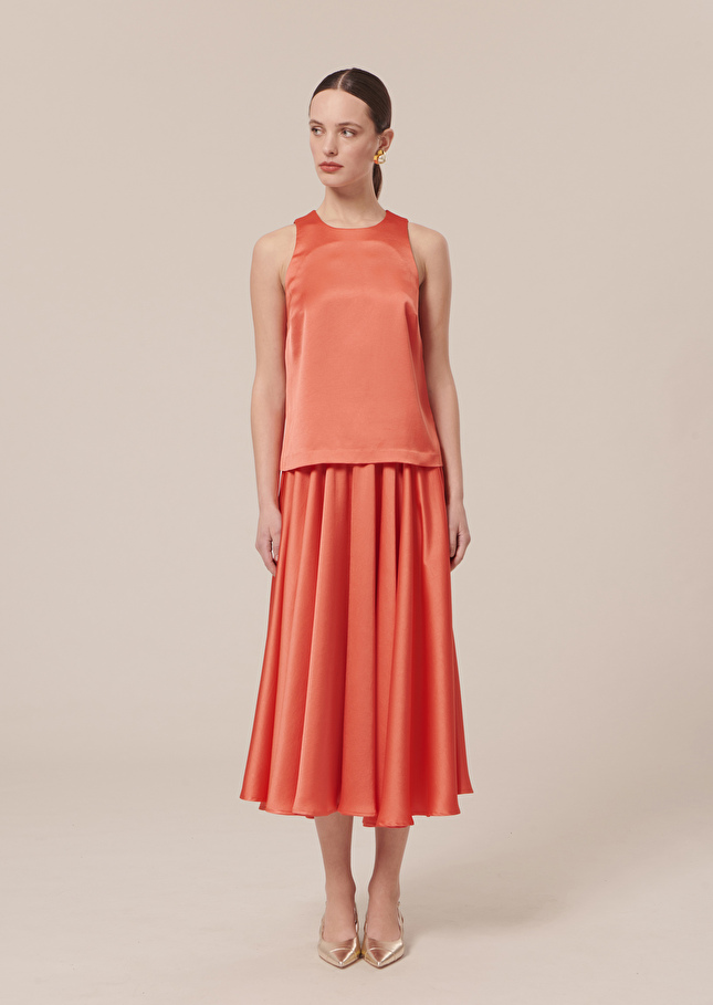 Top Telliacorail en satin fluide