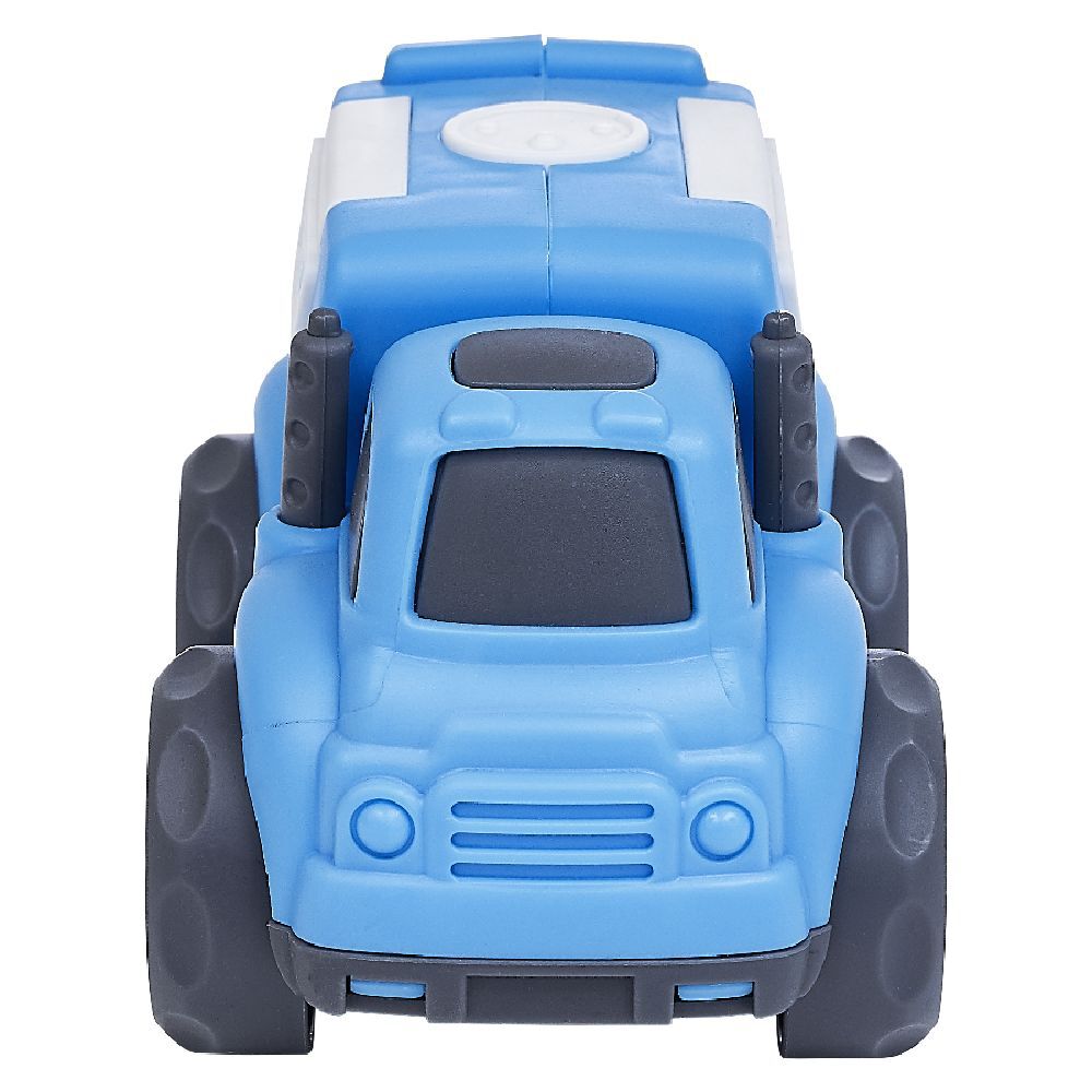 Voiture de police plastique bleu 10x6,5xH7 cm