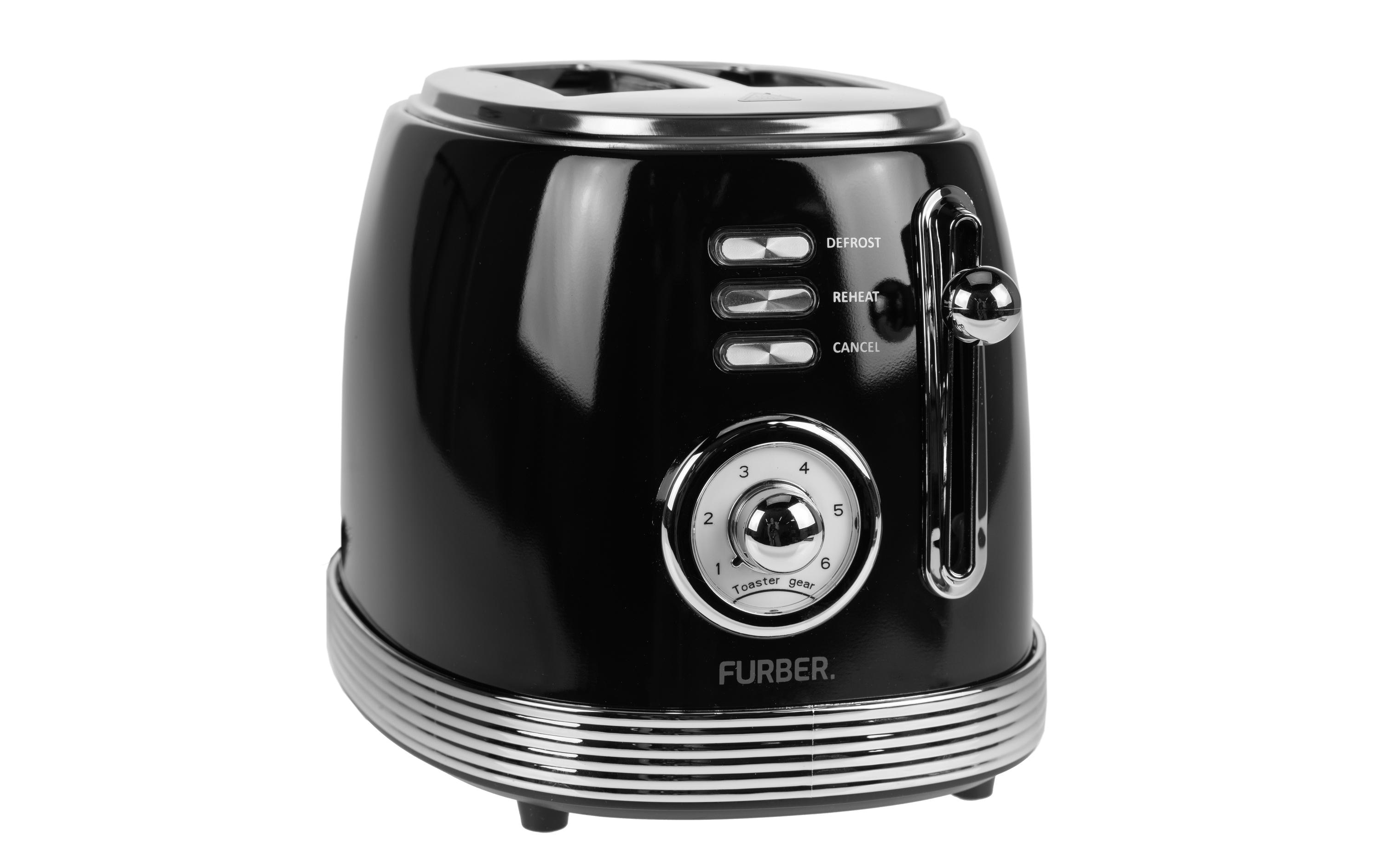 Toaster Brando Schwarz glanzGleichzeitiges Rösten von 2 Toastscheiben