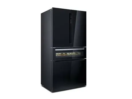 Siemens iQ700 KF96RSBEA - Køleskab/fryser - frans dør-bundfryser - Wi-Fi - bredde: 90.6 cm - dybde: 73.6 cm - højde: 183 cm - 572 liter - Klasse E - sort