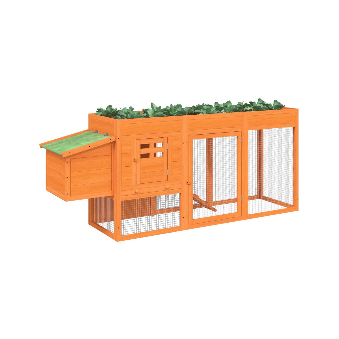 VidaXL Hühnerstall 204 x 50 x 84 cm (L x B x H) naturfarben
