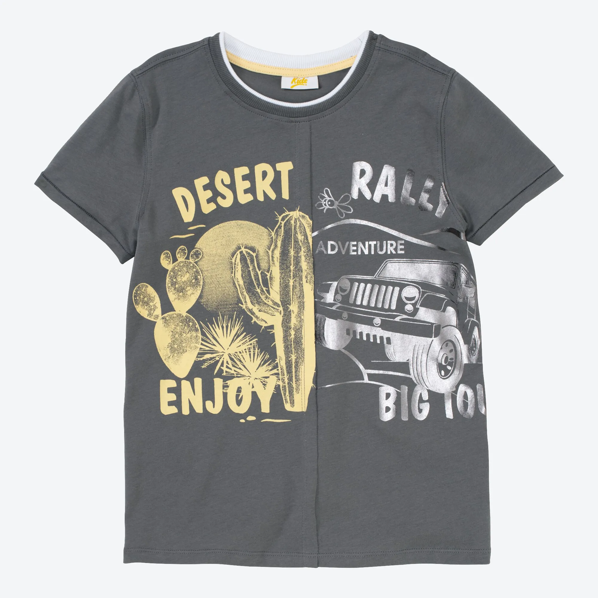 Jungen-T-Shirt mit Kontrast-Einsätzen