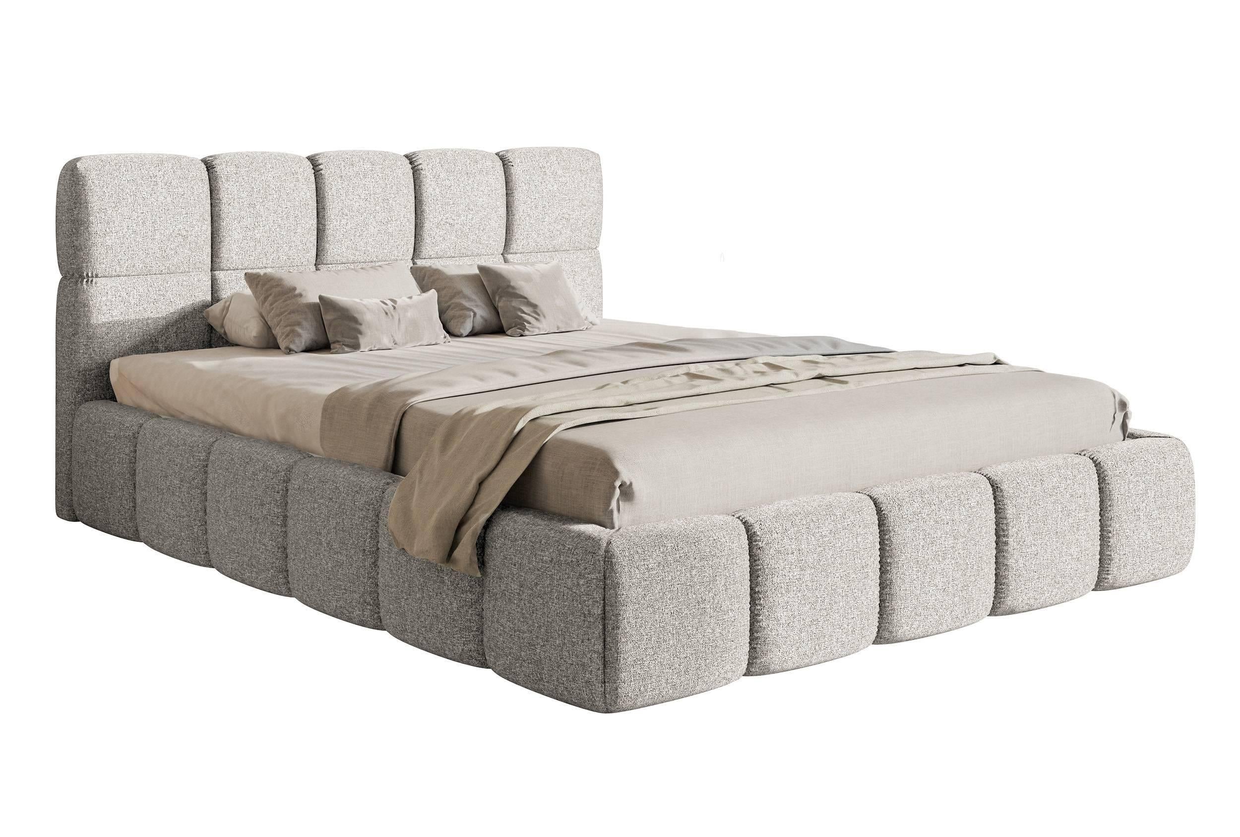 NADUVI Collection Chloe Bedframe 140 x 200 cm - Chenille - Lichtgrijs