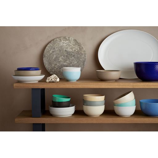 Lyngby Porcelæn Rhombe Earth Skål, Marble, Ø13 cm