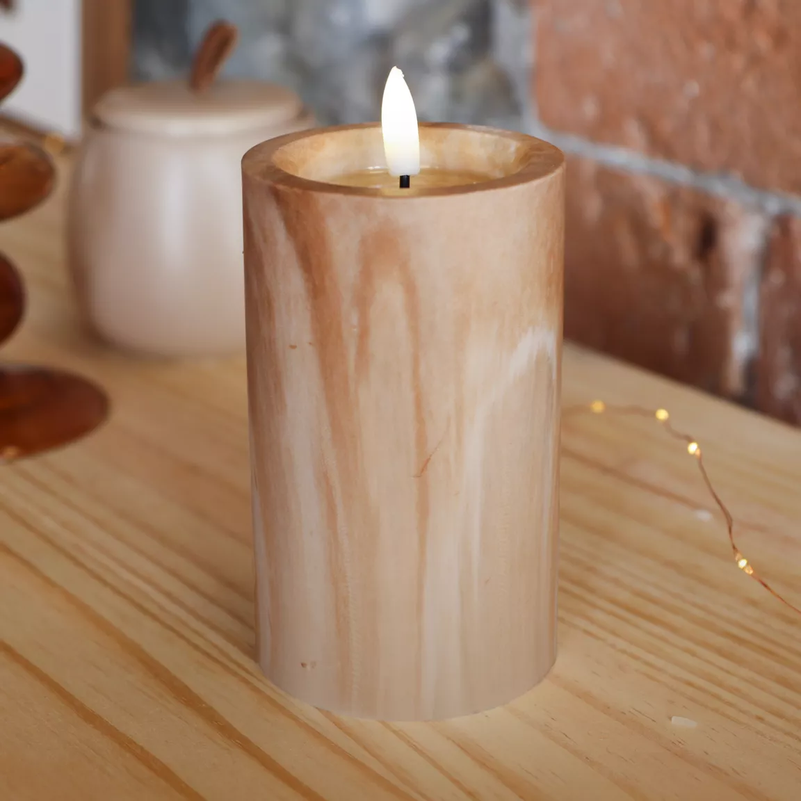 Bougie à piles LED (H12 cm) Emma Marron