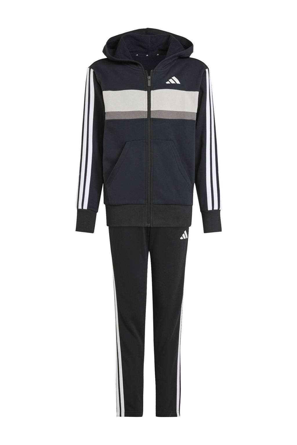 adidas joggingpak zwart/wit