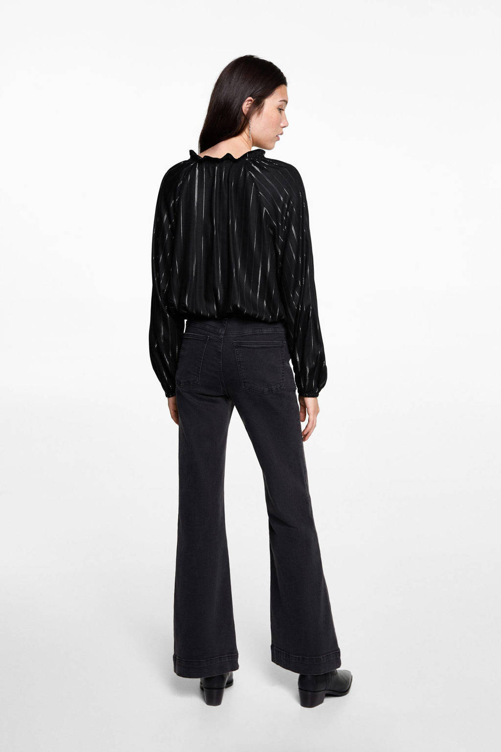MANGO TEEN gestreeptetop zwart