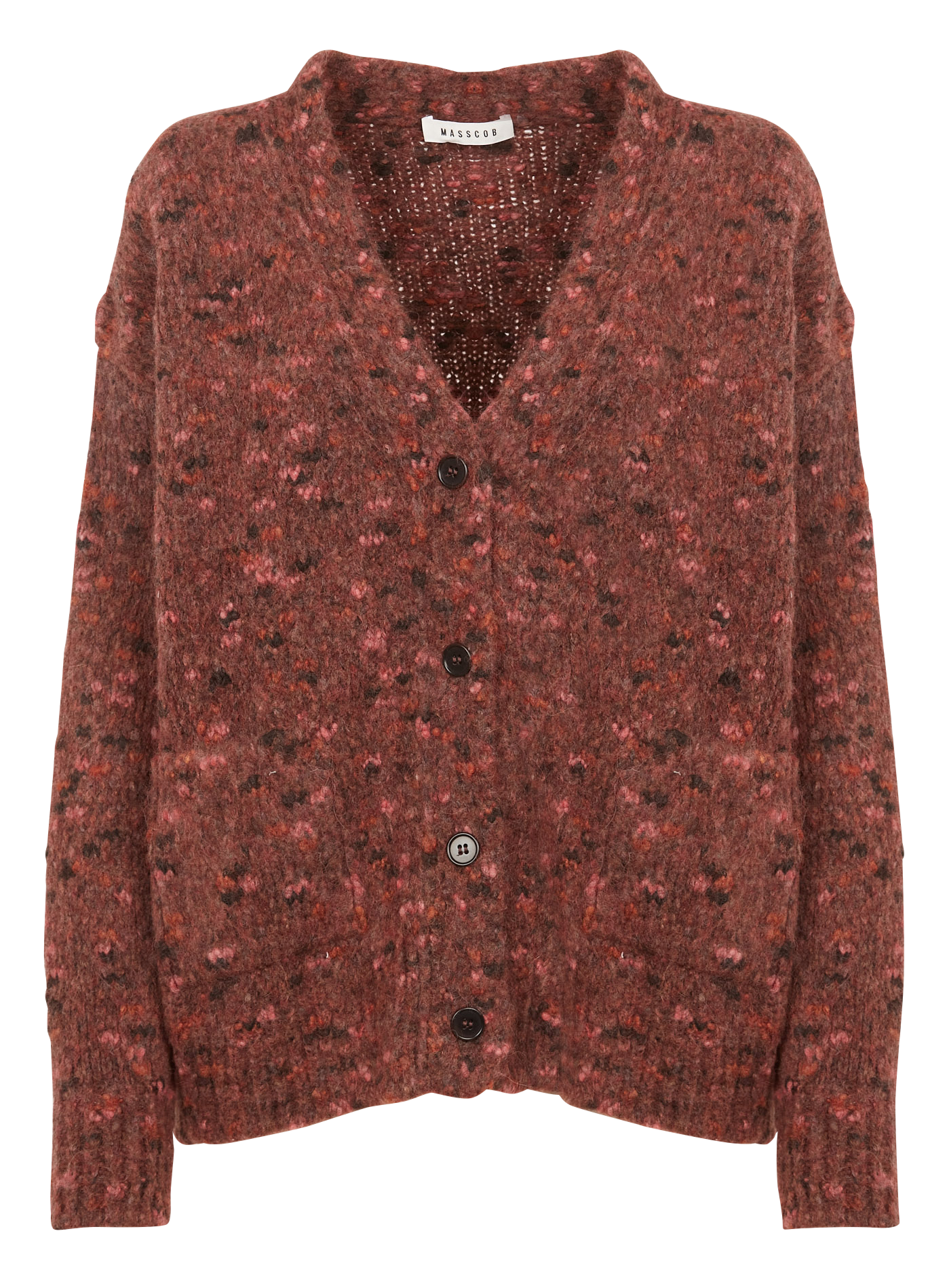BARBEAU - Cardigan col V en alpaga mélangé| Multicolore