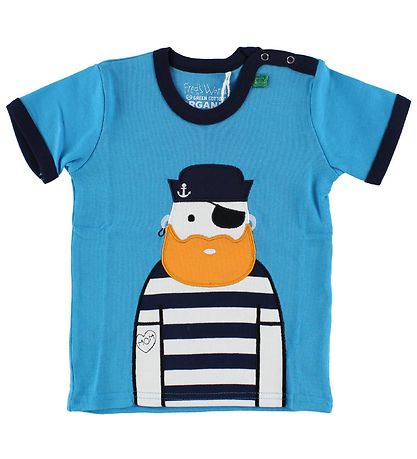 Freds WoRød T-shirt - Blå m. Pirat
