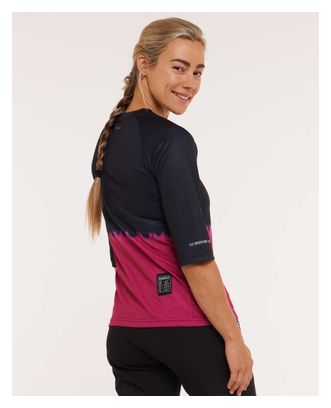 Maillot Manches 3/4 Femme Dharco Noir/Rose