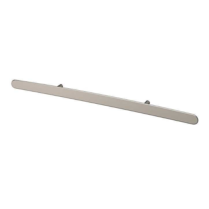 Poignée de meuble en T GoodHome Meham effet nickel satin gris l.400mm x l.20mm x H. 35mm entraxe 192mm