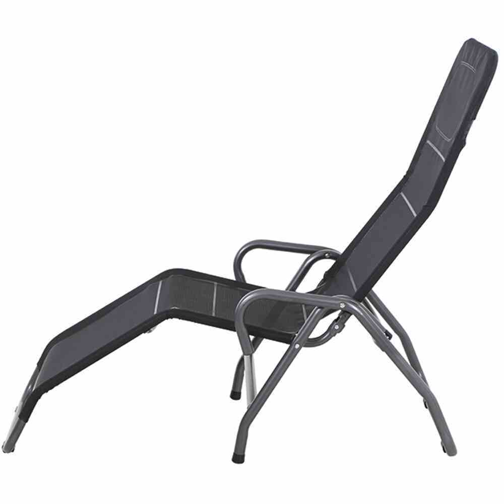 Sonnenliege BITO - schwarz-anthrazit - klappbar - 139 cm