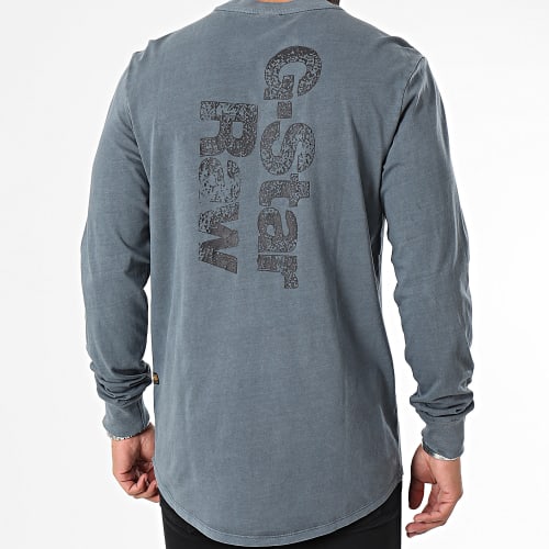 Tee Shirt Manches Longues Painted Garment Dyed D24668-2653 Gris Anthracite