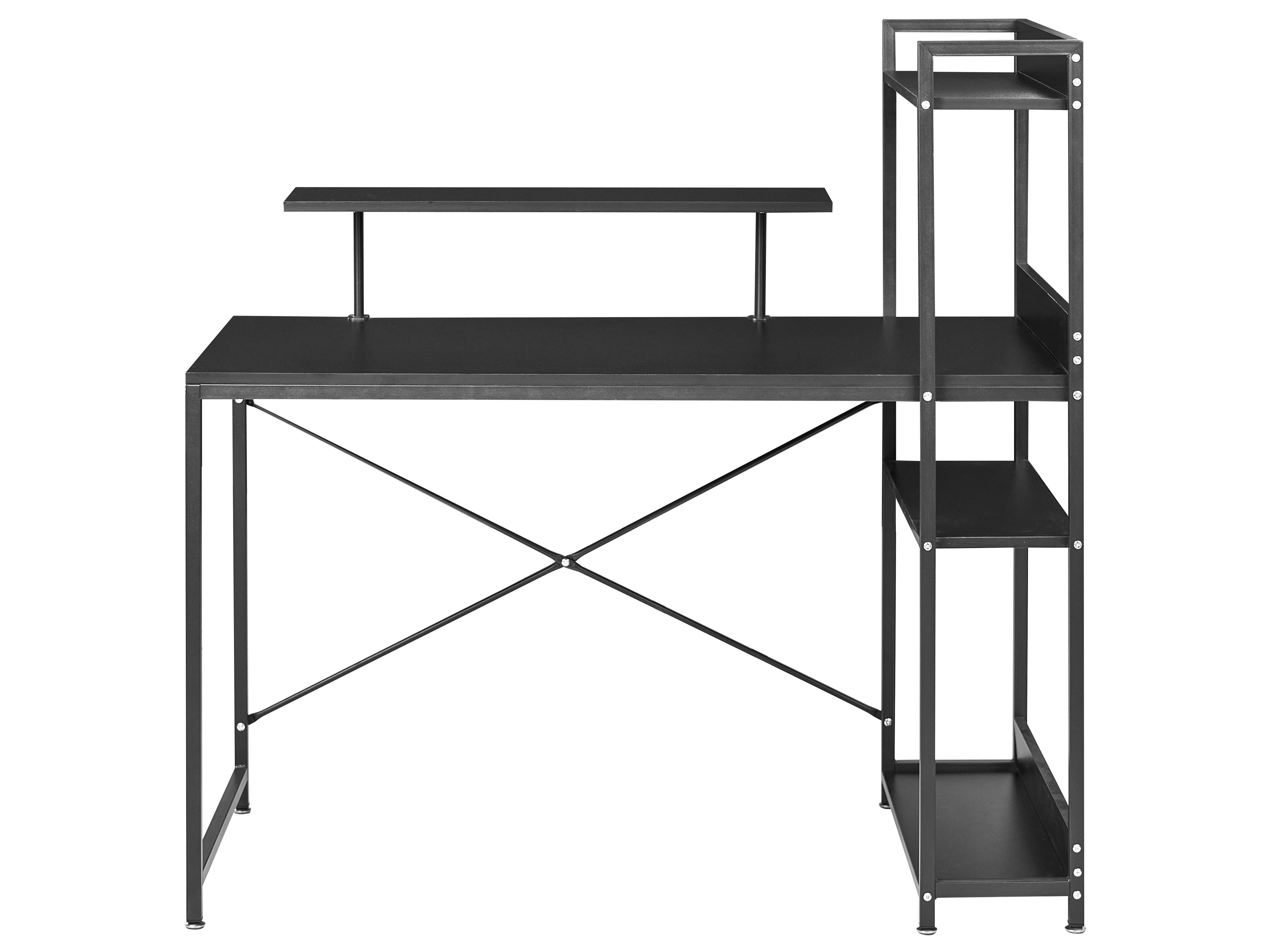 Game bureau BILOXY Zwart 120 cm 64 cm met opbergruimte LED