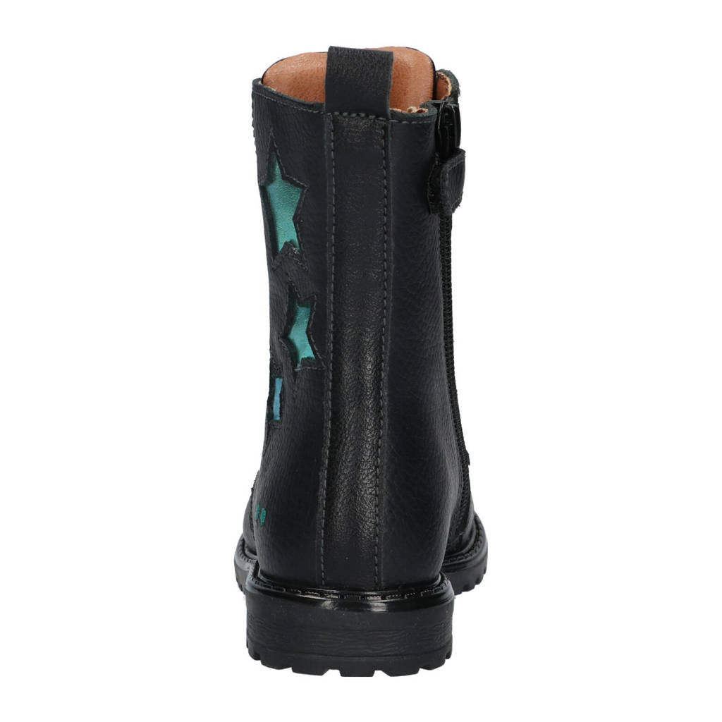 BunniesJR leren veterboots zwart