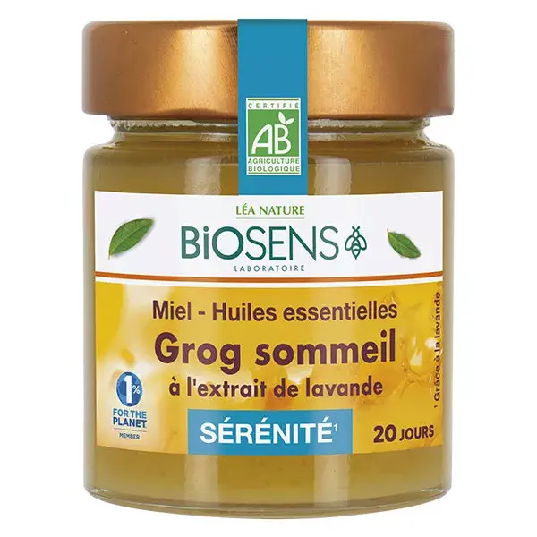 Biosens Honey Sleep Grog com Mel e Óleos Essenciais, Orgânico Serenity, 170g
