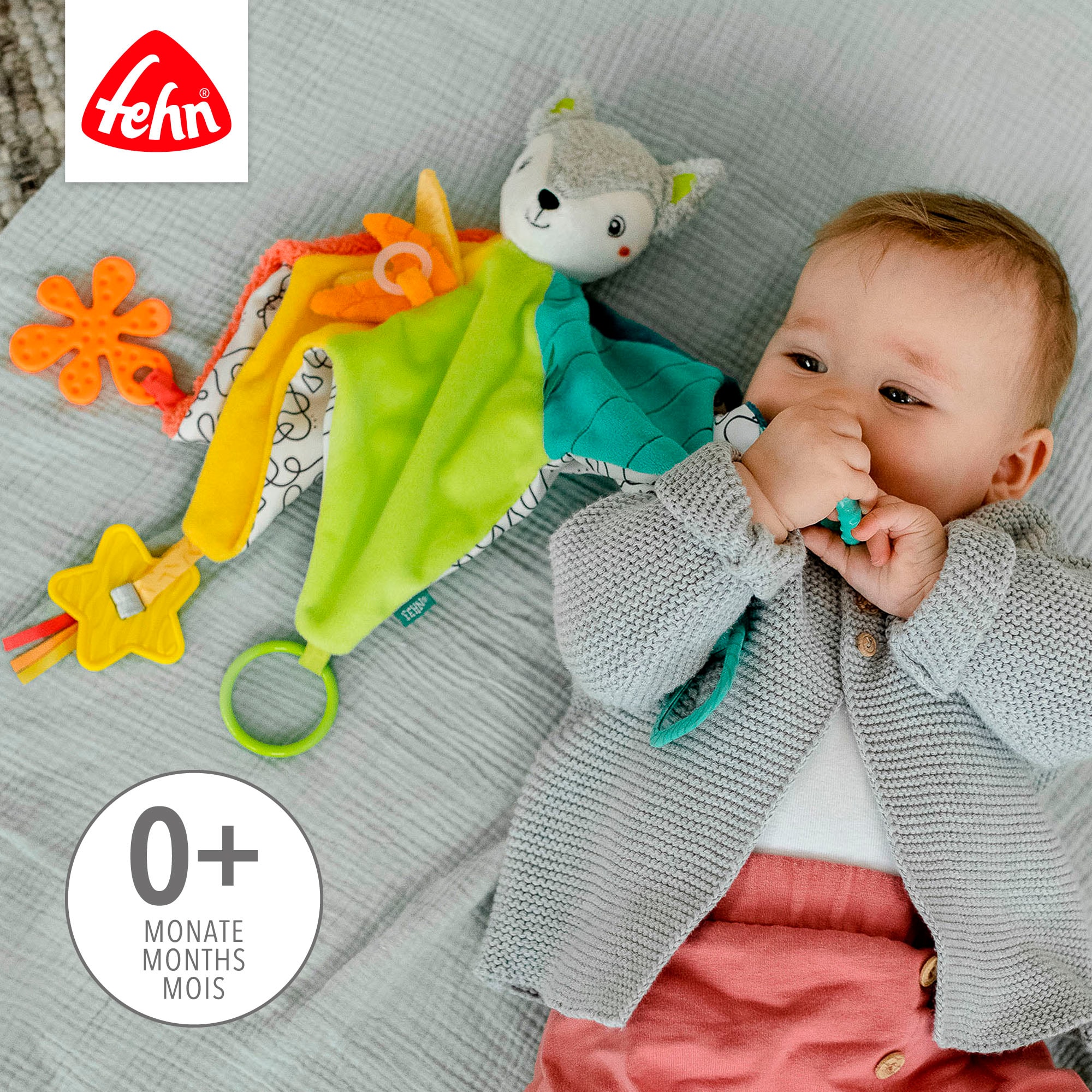 Fehn Schmusetuch »DoBabyDoo, Fuchs Deluxe« mit Befestigungsring für Schnuller