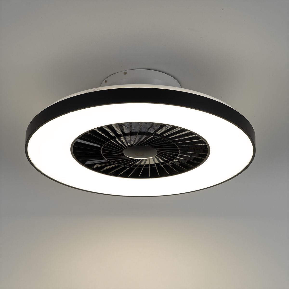 Smart plafondventilator zwart met ster effect 60cm incl. LED dimbaar met afstandsbediening - Climo