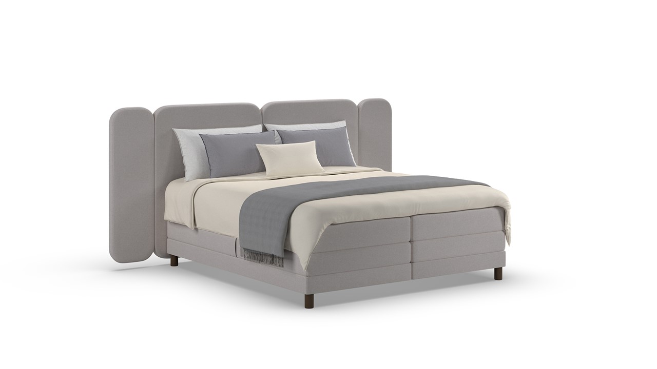 Elektrische boxspring Ridge - Wool look light grey