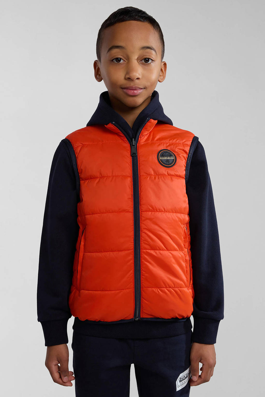 Napapijri bodywarmer met logo rood/donkerblauw