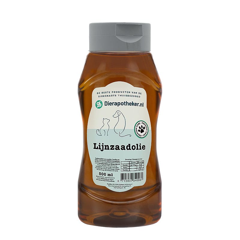 Dierapotheker Lijnzaadolie Hond Kat Paard 500 ml | 12893