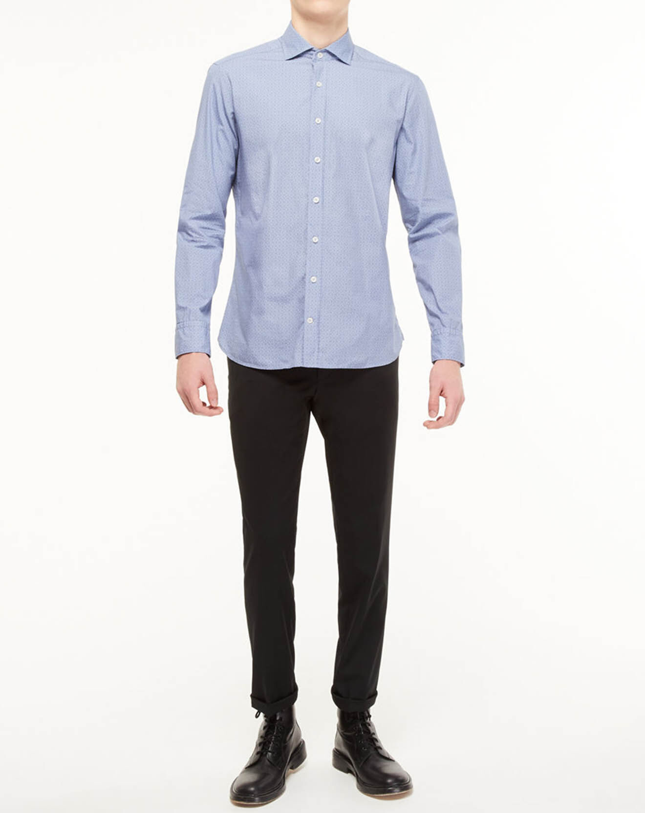Hackett London Chemise Slim Fit Valise imprimée bleue
