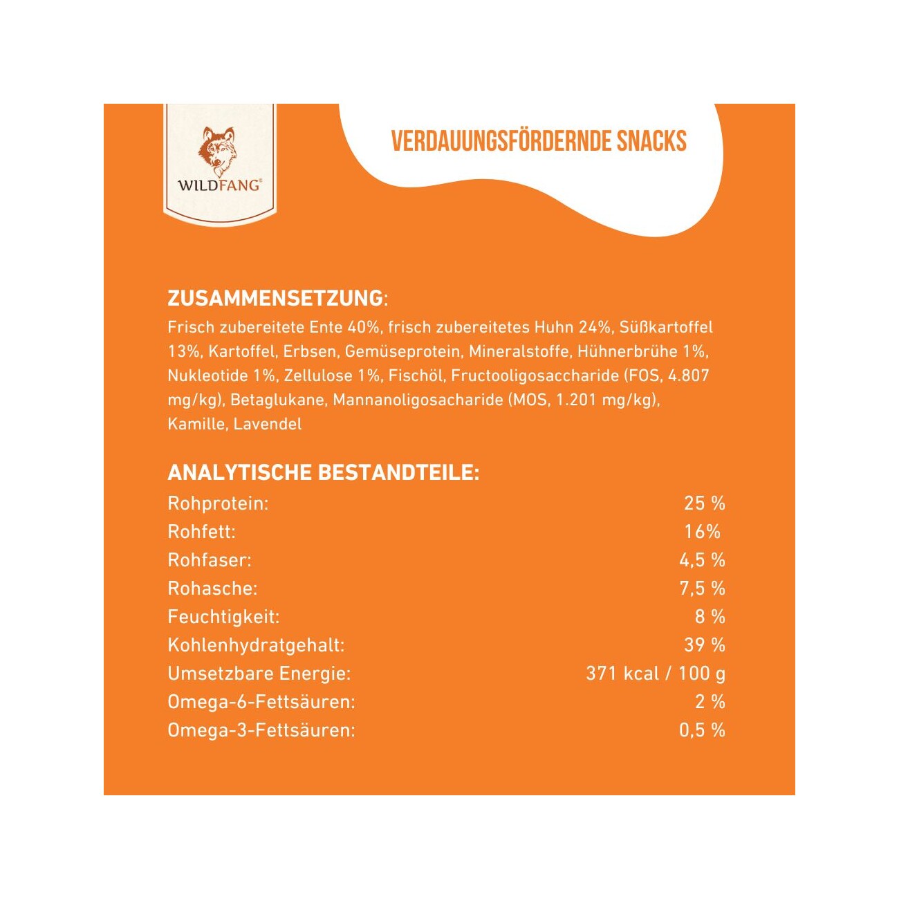 Wildfang Verdauungsfördernde Snacks - getreidefrei - 70 g