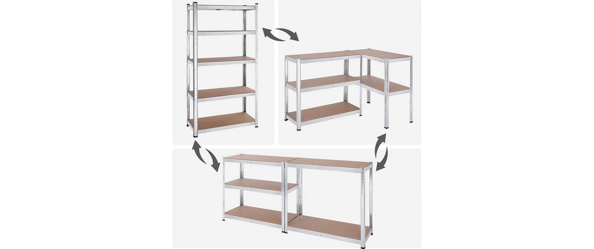 SONGMICS Regal »2 Stück, Silber«