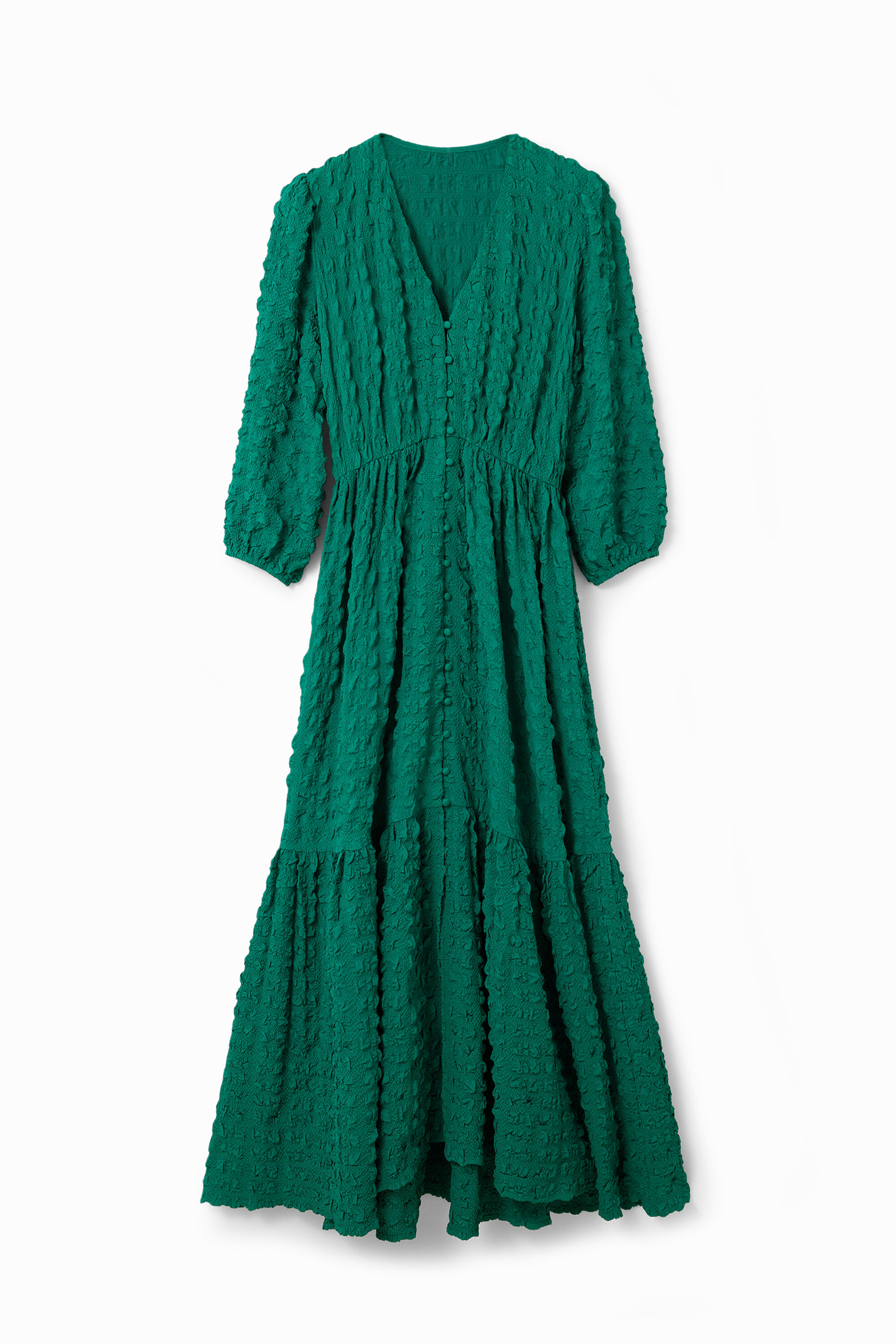 Vestido longo texturizado