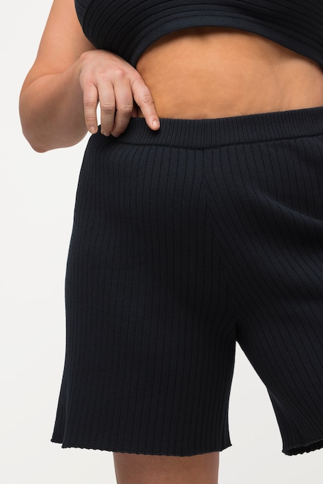 Strick-Shorts, weites Bein, Elastikbund, Biobaumwolle