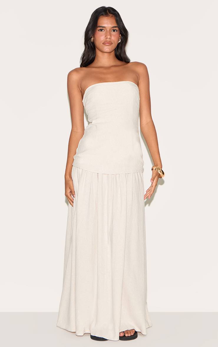 Crème Robe Maxi Longue Bandeau