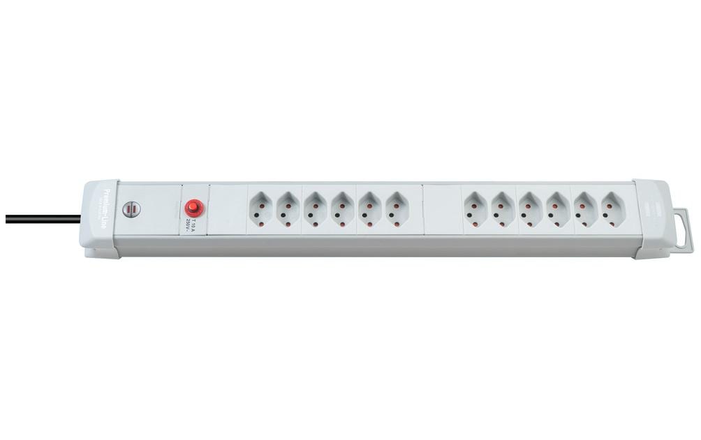 Steckdosenleiste Premium-Line 12x T13Ohne Schalter, lichtgrau