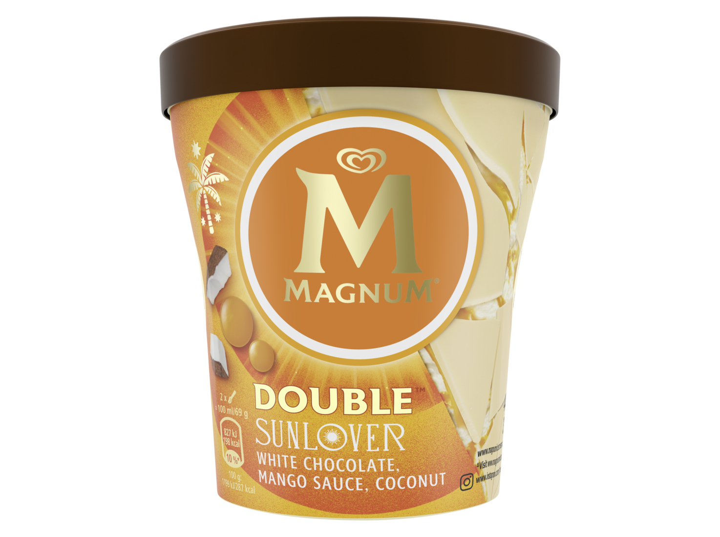 GELADO MAGNUM PINT DOUBLE SUNLOVER 440ML