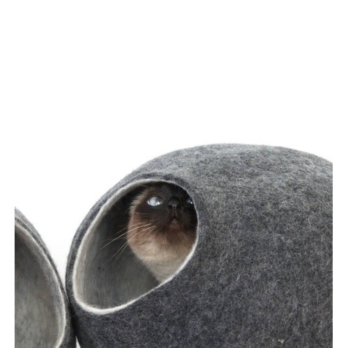 Cama caverna cinza Kivikis para gatos
