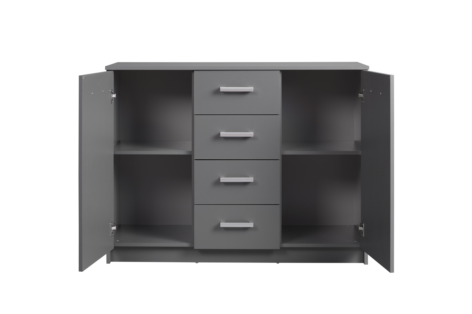 Kommode ELENZIO - graphitgrau - 4 Schubkästen - 119,2 cm