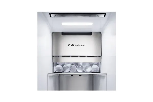 LG GSXB90MCDE - Køleskab/fryser - side-by-side med vanddispenser, isdispenser - Wi-Fi - bredde: 91.3 cm - dybde: 73.5 cm - højde: 179 cm - 635 liter - Klasse E - matsort