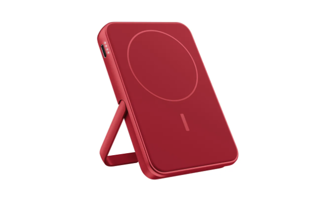 (20W) 5000mAh Dual USB C Powerbank Power Delivery Ladegerät   Kickstand (2PBM5000BR) - Berry Red