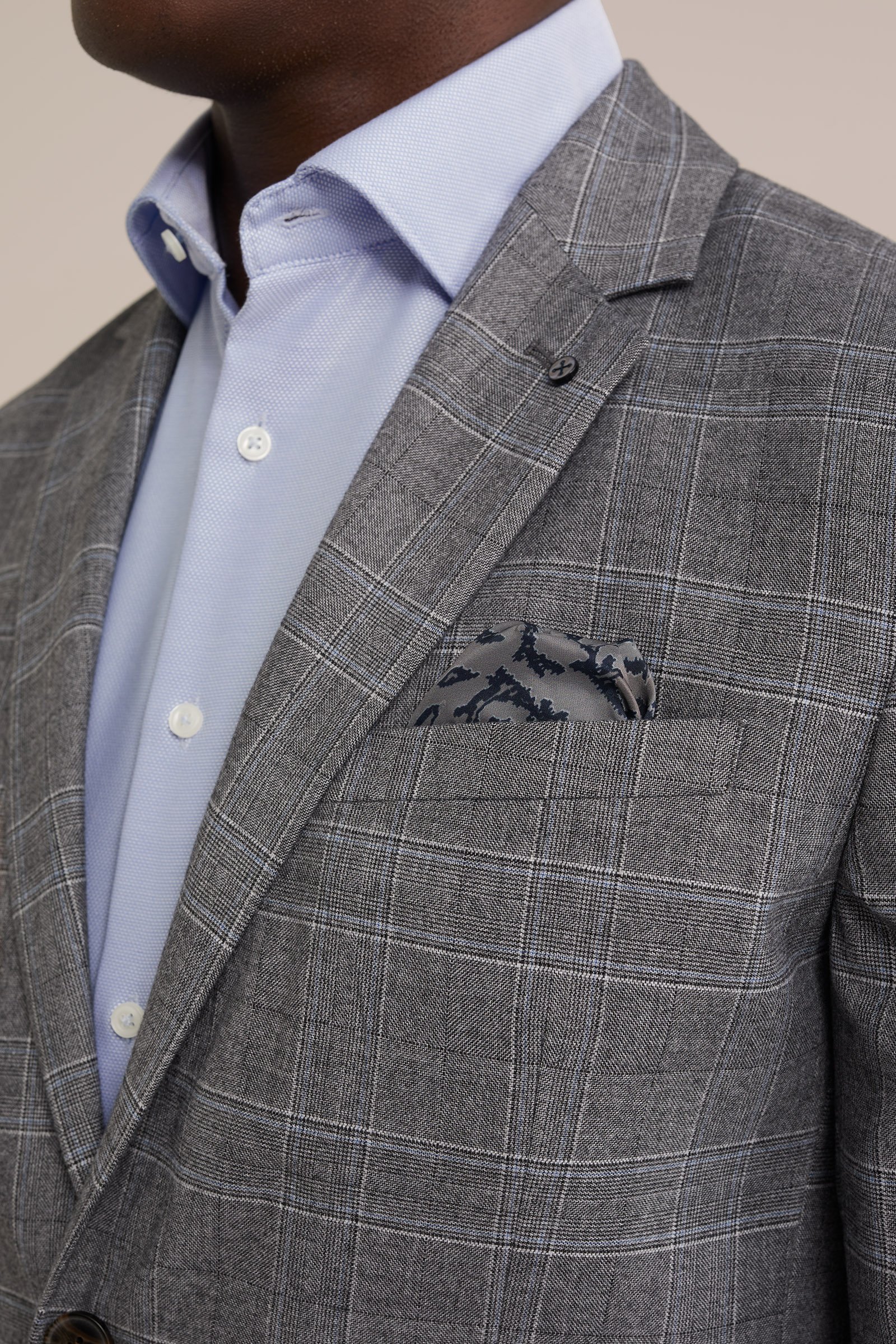 slim fit blazer met dessin WE Fashion Grijs