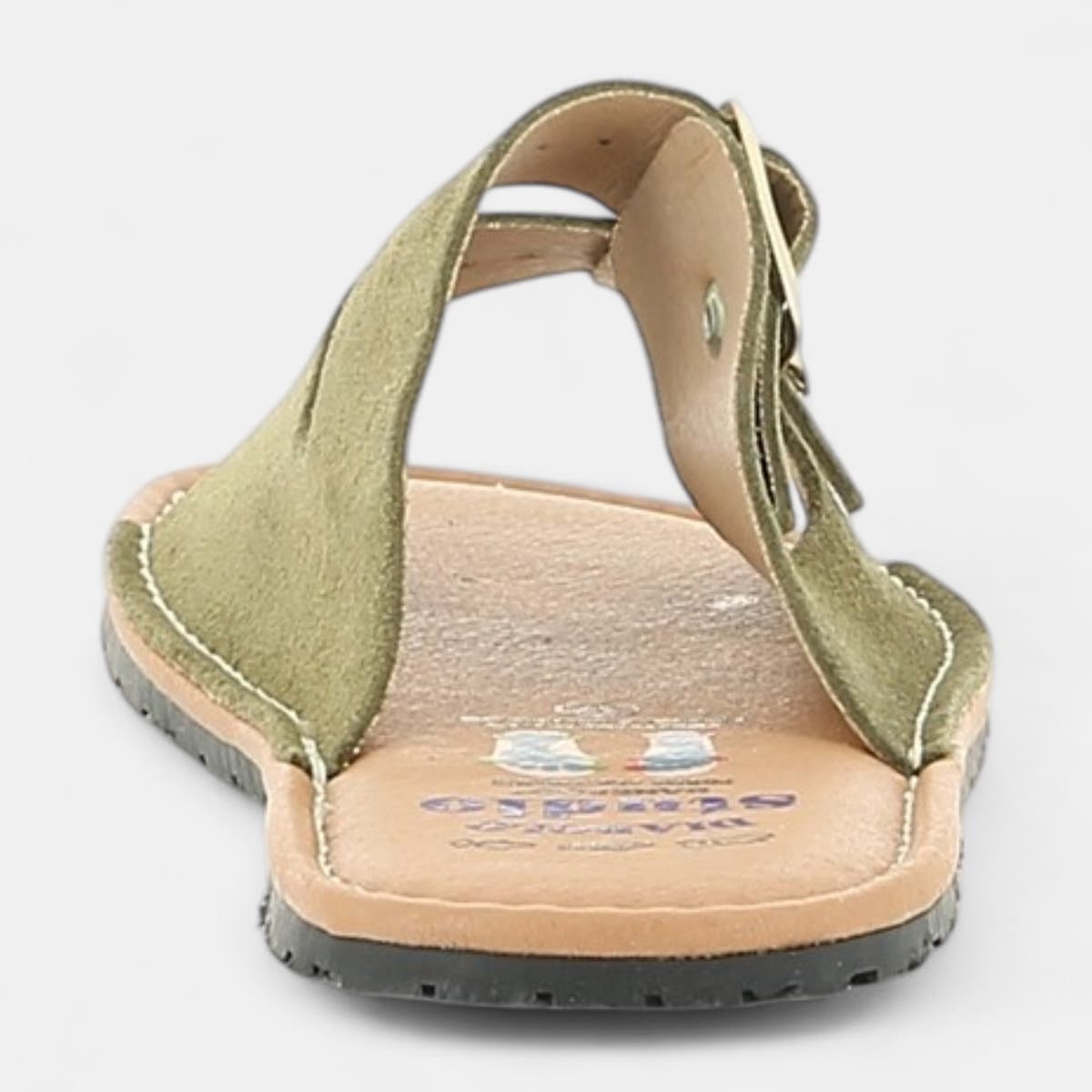 Mules Femme en cuir kaki
