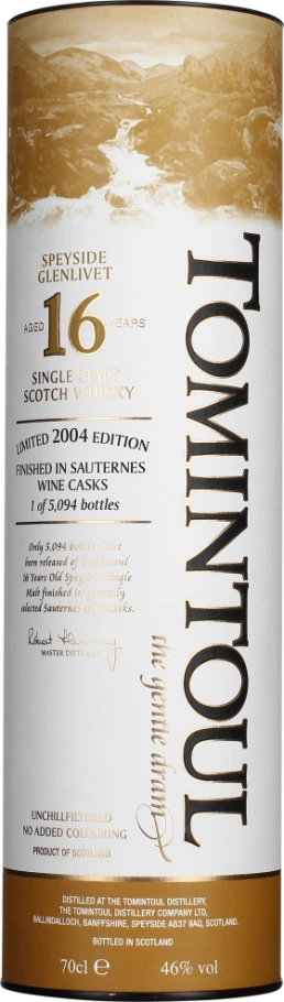 TOMINTOUL 16 YEARS 2004 SAUTERNES CASK FINISH 70CL