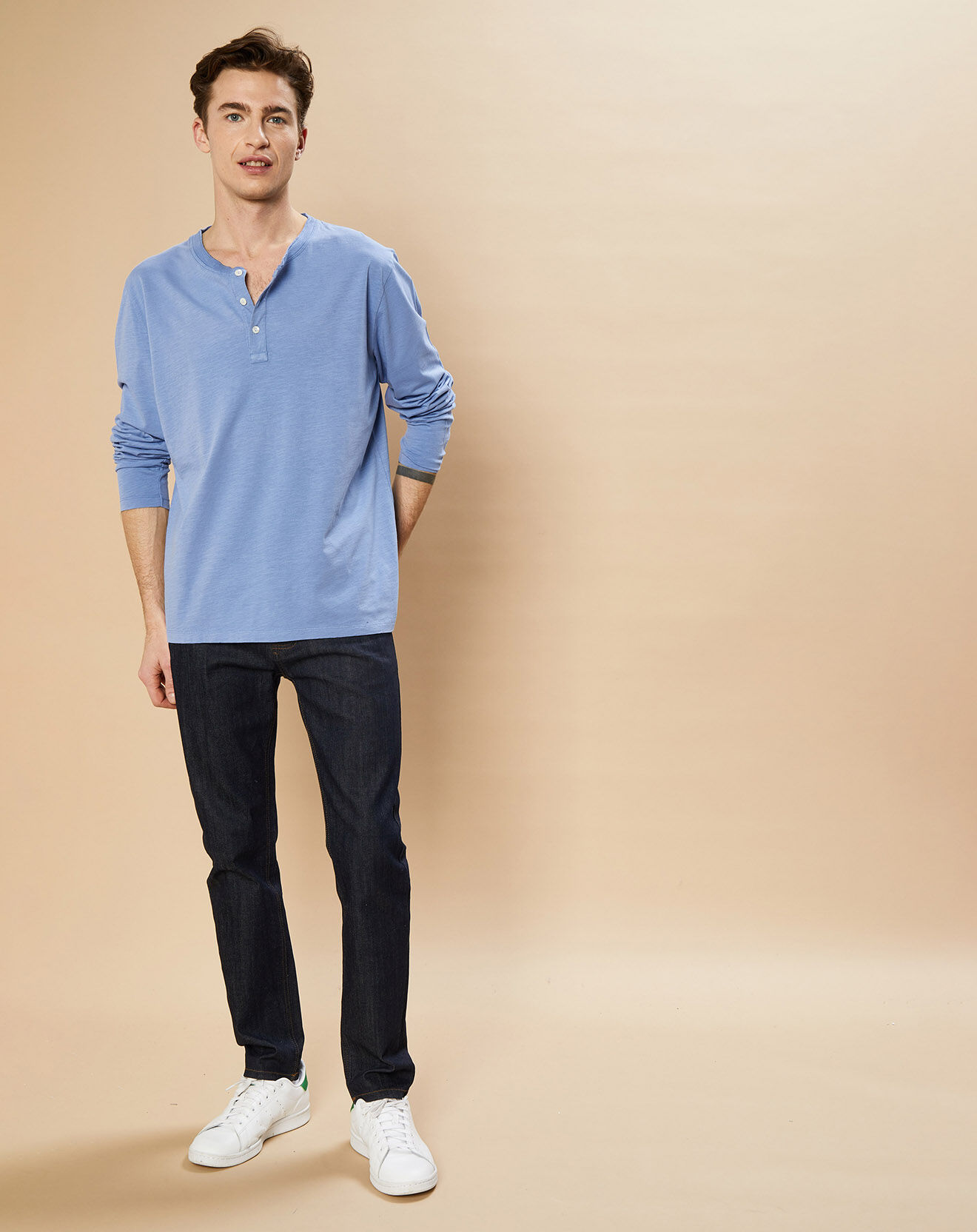 Hartford T-Shirt Henley chambray
