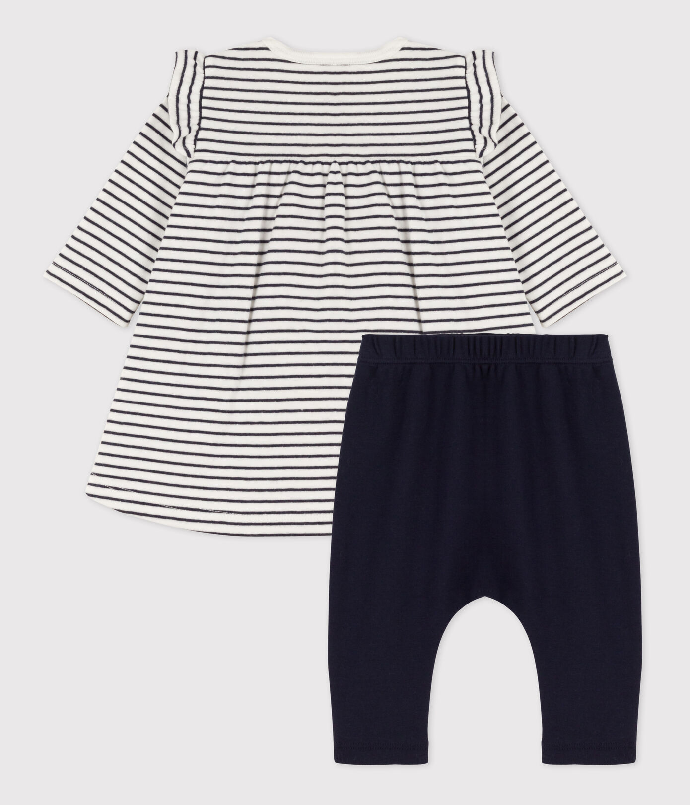 Robe legging à rayures marinières bébé en tubique en coton