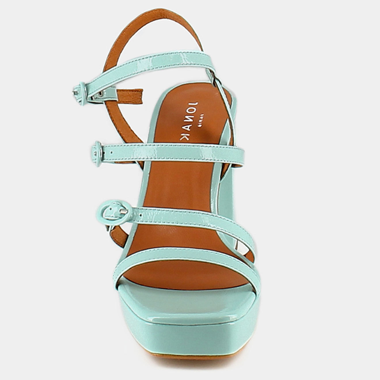 Jonak Sandales en Cuir verni Valens turquoise clair - Talon 9 cm