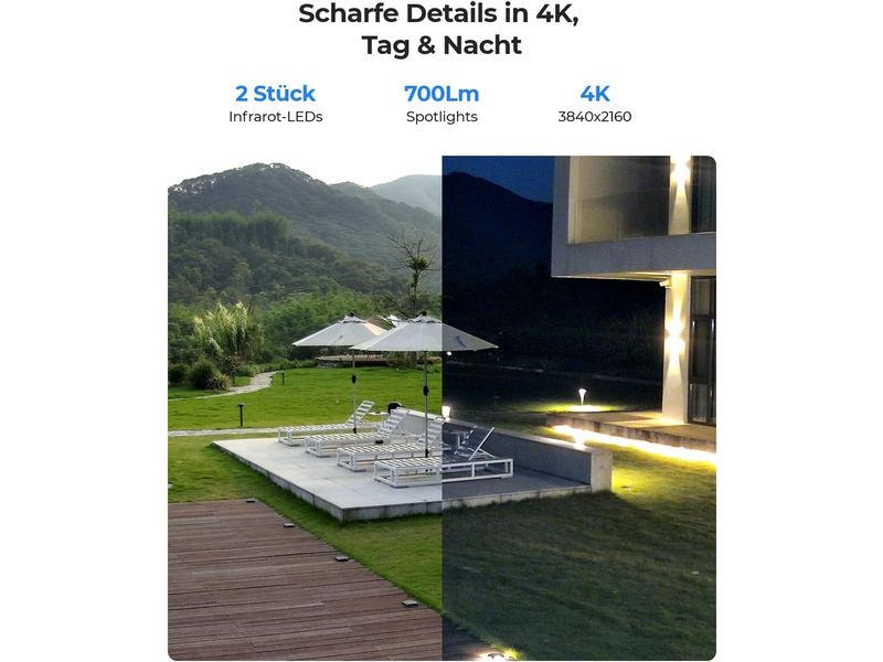 Reolink Netzwerkkamera P330P Outdoor 4K PoE Outdoor 8 MP 4K PoE-Kamera, mit allen PoE-Überwachungskamerasystemen von Reolink kompatibel