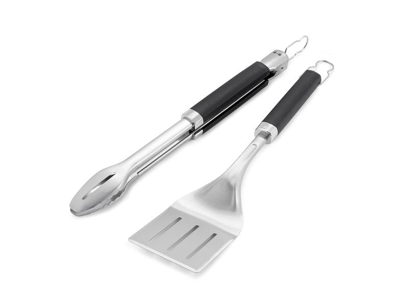 Weber Grillbesteck-Set Precision 2-teilig, Silber Grillzange und Wender