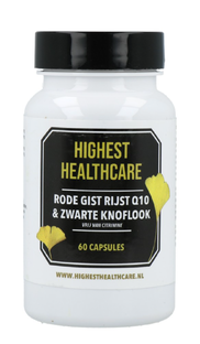Highest Healthcare Rode Rijst Q10 & Zwarte Knoflook Capsules 60CP