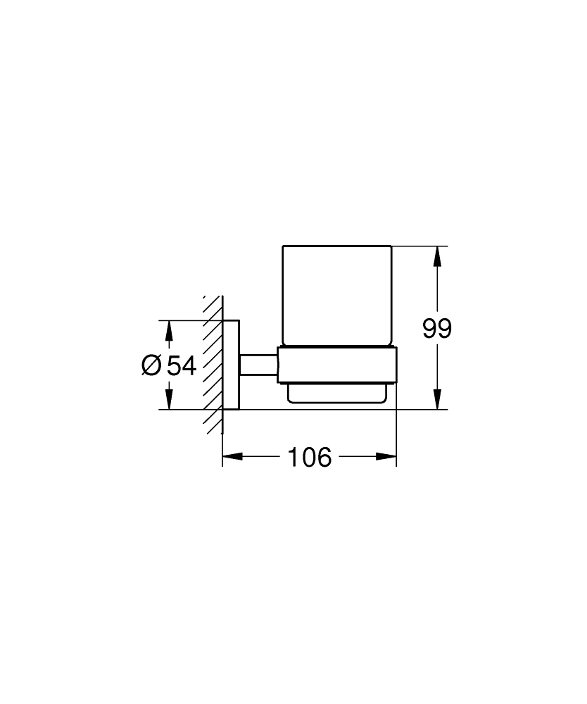 Grohe Essentials glashouder met glas chroom