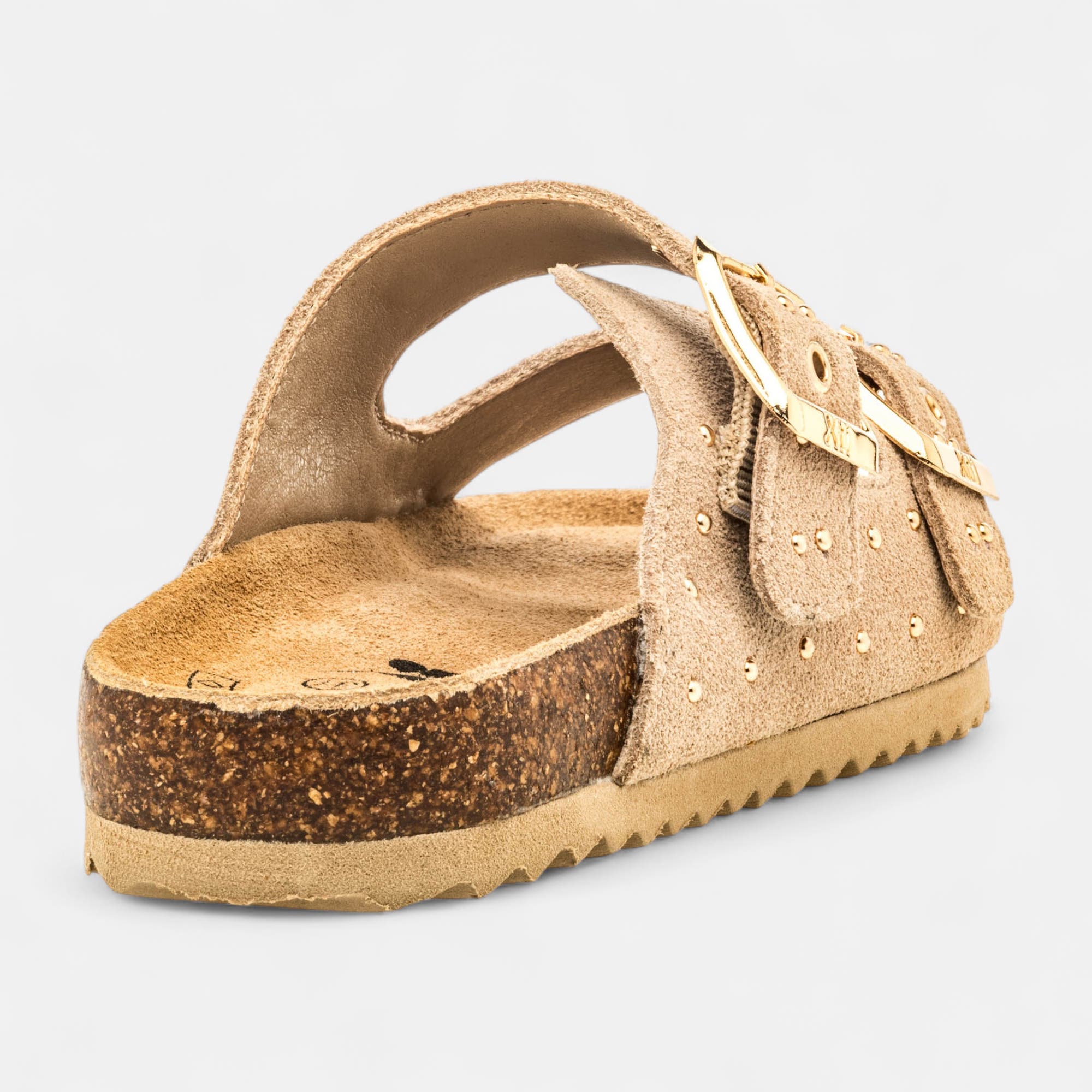 Mules semelle liège Fille en cuir beige
