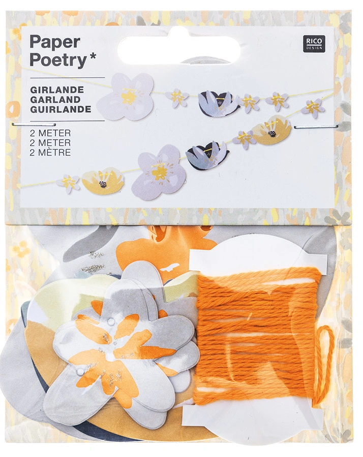 Papier-Girlande CRAFTED NATURE (2m) (Farbe: gelb/bunt)