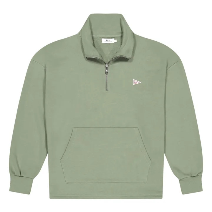 Olow Sweat Zippé Bernex Coton Bio | Sauge